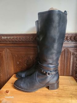 Naturalizer Black Leather Riding Boots 11M