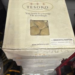 Tesoro Ocean Stones Classic Tan Pebble Mosaic Tile 12"x12" (8 Sheets/7 sq ft) NEW