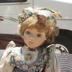 Porcelain Doll with Stand