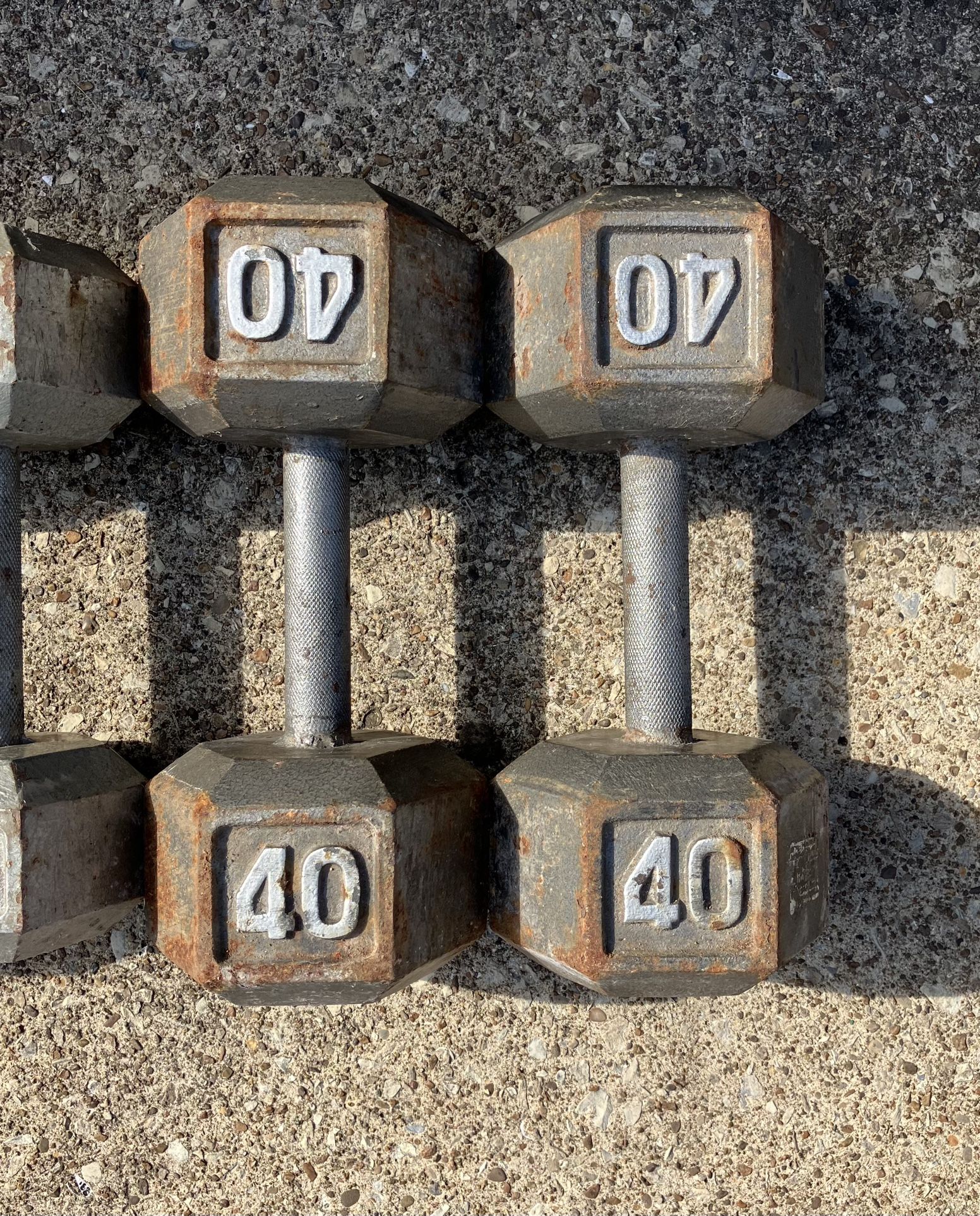 Dumbbells 40 lb dumbbell set lbs cast iron hex weights weight pair pounds pound 40lb 40lbs Exercise