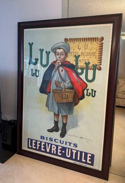 1987 Original French Advertising Poster - Biscuits LuLu (Large Version) Framed