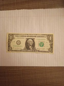 US One Dollar Bill Star Note