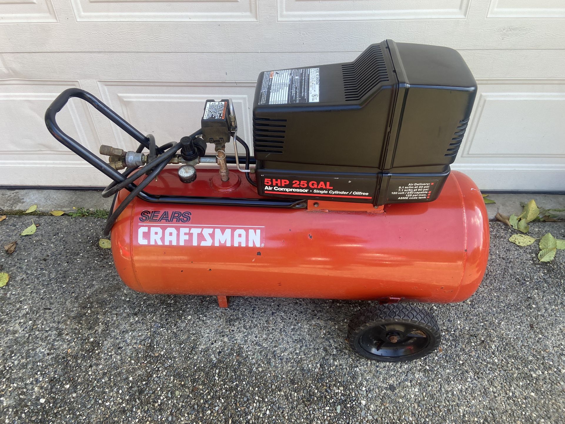 25 Gallon Craftsman Air Compressor With A 5 HP Motor