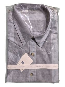 NEW NWT Monsieur Givenchy Men’s Button‐Up Shirt – Size XL (17 34/35) Plaid 66% Polyester / 33% Rayon