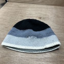 Burton Snowboards Wool Beanie Gray Black White Knit