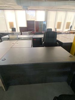 Desk l shape dark gray 60”x66”