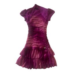 "Amy's Closet  Little Girls' Ombre Two Tier With Shrug Ruffles Dress  