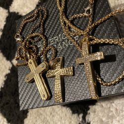 Men Gold Chains Cross