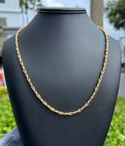Jewelry New 18k yellow gold solid elegant spring chain necklace 22.50” 4.75mm
