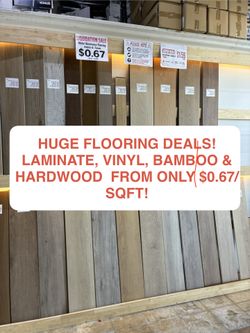 CLEARANCE FLOORING — BAMBOO, HARDWOOD & MORE FROM $0.67/SQFT