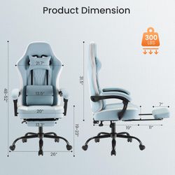 DUMOS Gaming Chair with Linkage Armrests, Video Game Chairs with Pocket Spring Cushion, Ergonomic