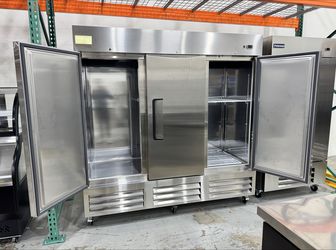 ETL NSF🧊 80 7/8" Reach-In Freezer 3 Door Commercial 