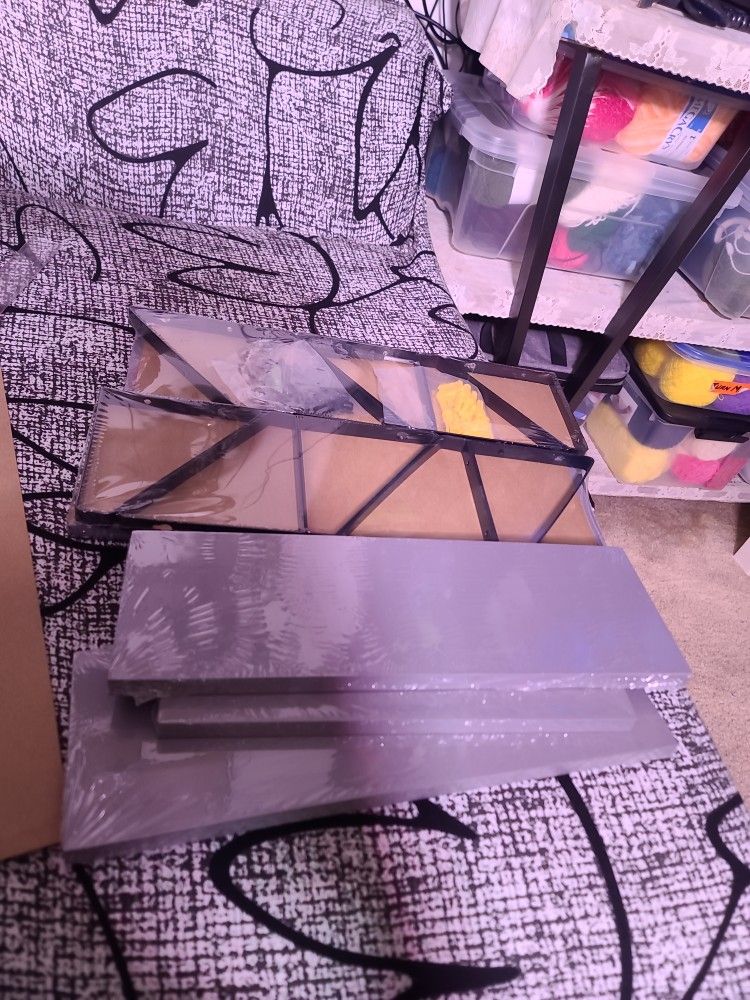 Fixwal Floating Shelves Set Of 5 Gray Wood.