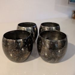 Four 4* Vintage EPCA by Poole® Silver Company 3" Silver Cup great condition 