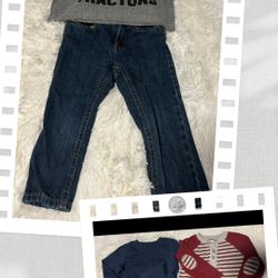 Old navy Dark Blue Jeans for Kids and wonder kids shirts size 2T