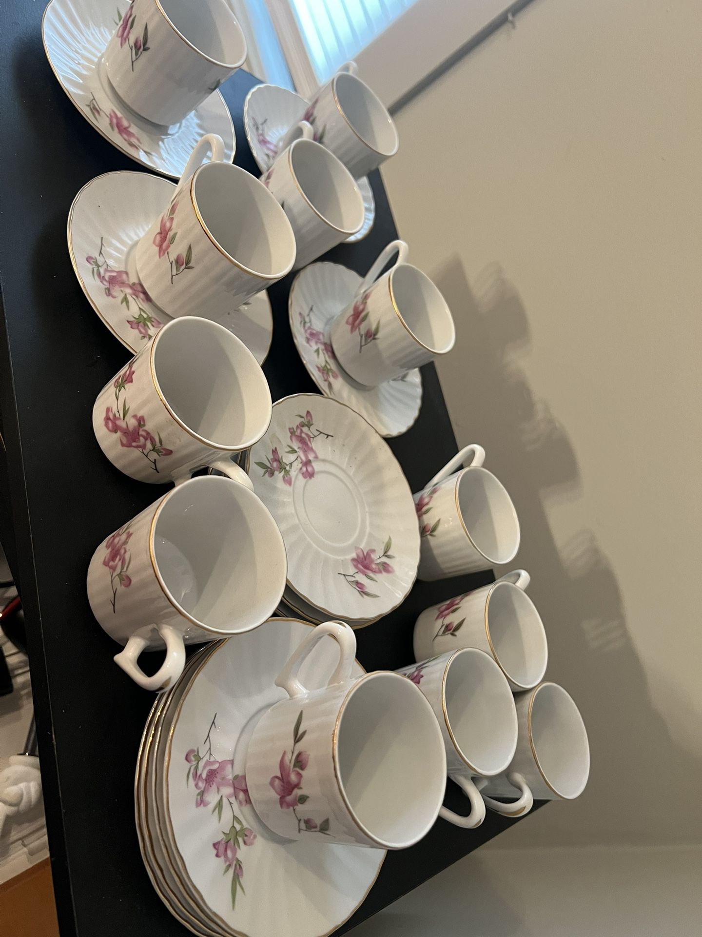 Set Of 12 Antique Miniature Cups And Saucers