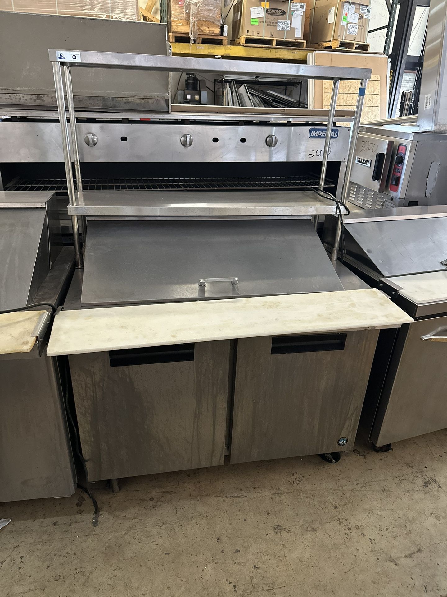 Used Refrigerator Prep Table with Over shelf