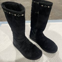 UGG Boots Tall Cargo Pocket Zip up Black