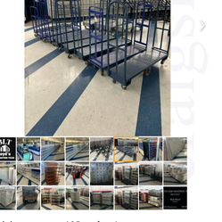 COMMERCIAL FLAT BED DOLLY WITH TWO RAILS AND WHEELS