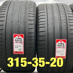 2 used tires 315/35/20 Pirelli RFT 