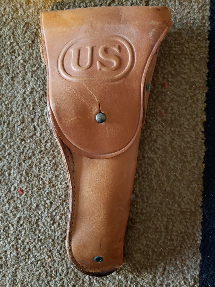 Vintage 1944 WWII US Army/USMC M1916 Leather Holster