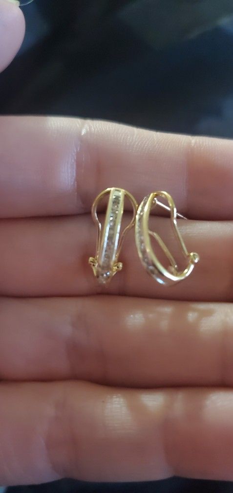 10k Gold New Earrings With Diamonds