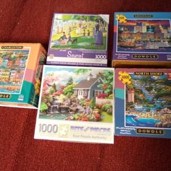 Lot Of 5 Jigsaw Puzzles 11.00