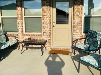 4-Piece Patio Conversation Set with Glass Coffee Table