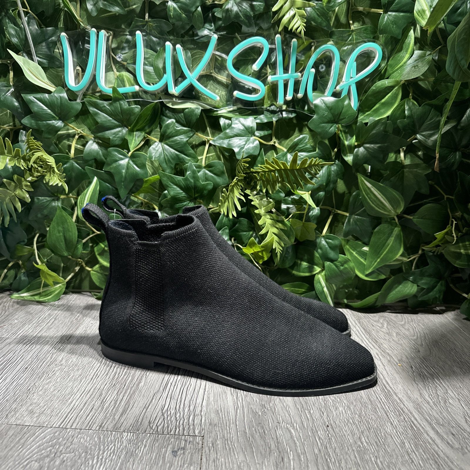 Rothys Women's Black The Merino Wool Ankle Chelsea Knit