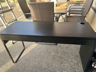 Black Office Desk with Two Drawers