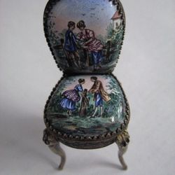 Vintage Doll House Enamel Miniature Chair
