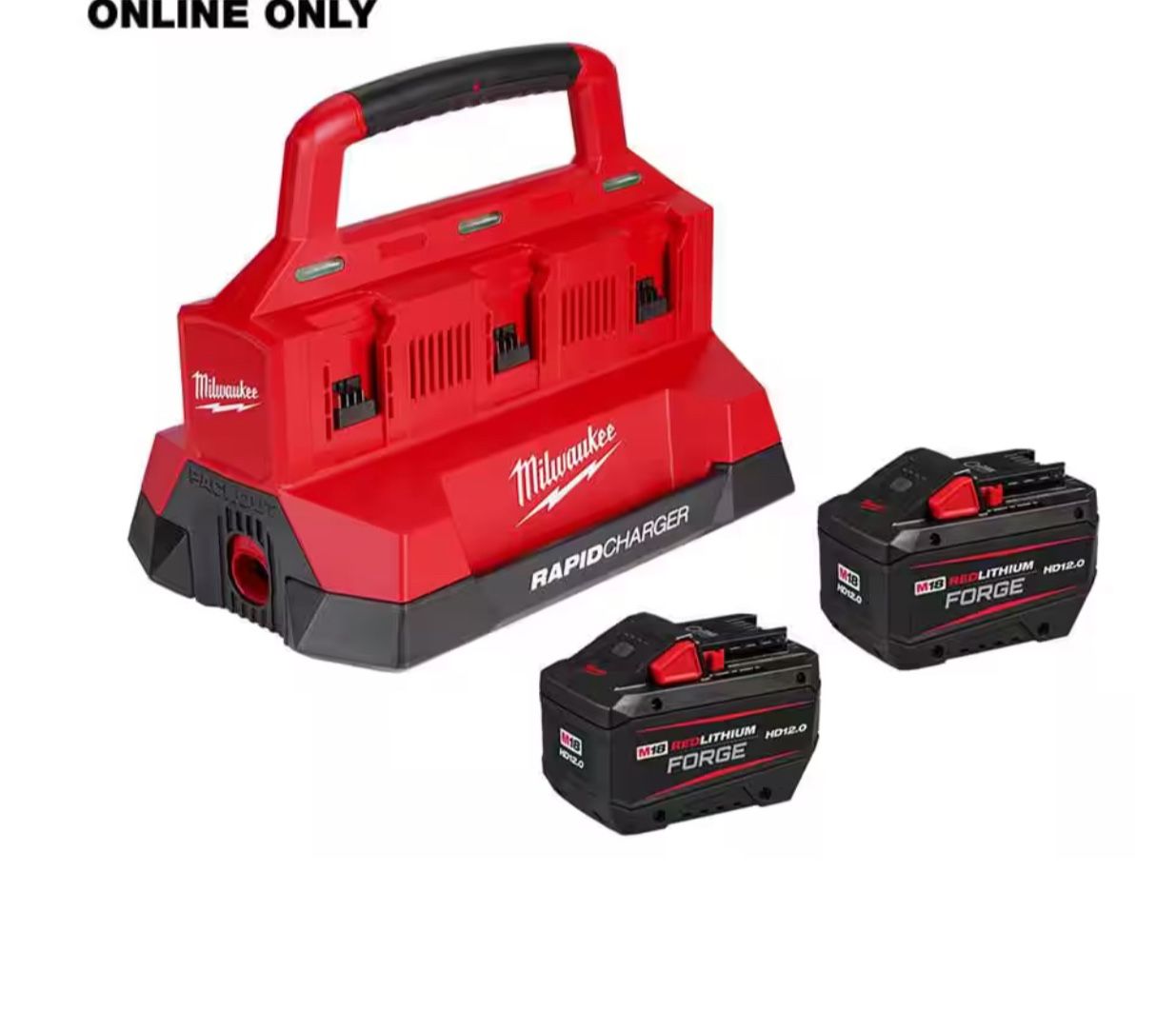 M18 18V Lithium-Ion REDLITHIUM FORGE Starter Kit with Two 12.0 Ah Battery Pack and PACKOUT 6-Port Rapid Charger