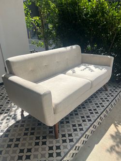 31”D x 65”L x 24”H Contemporary Modern Cotton Linen Textured Sofa Couch Low Profile