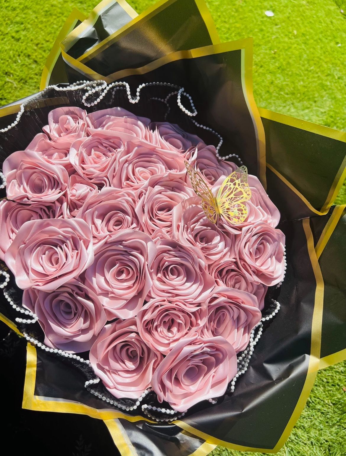 handmade ribbon roses 