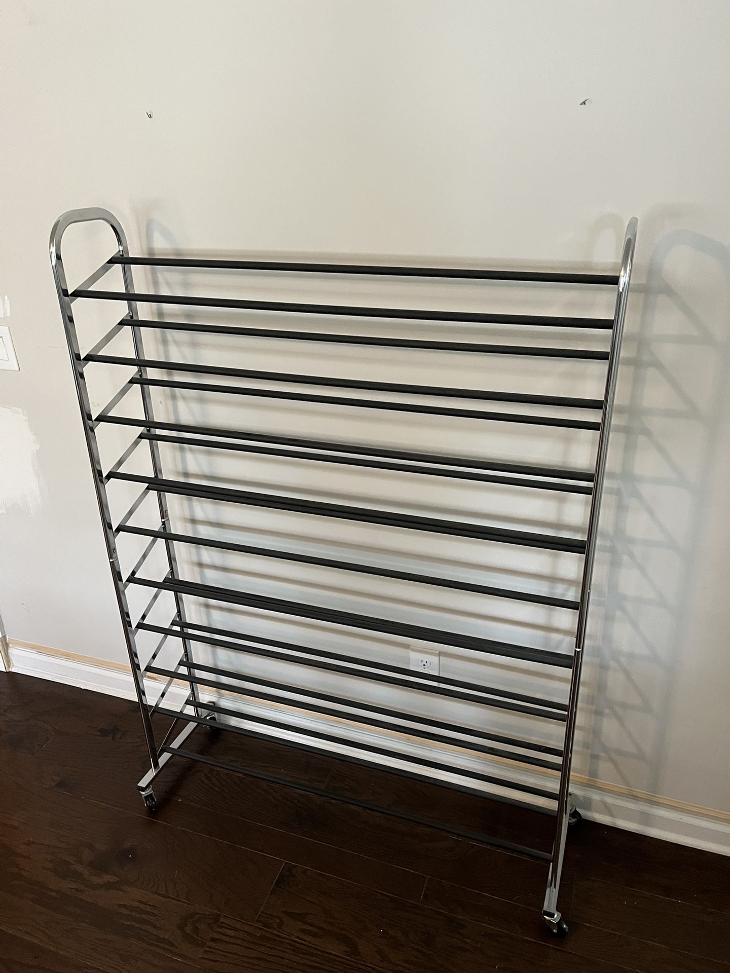 Large Chrome Shoe Rack – Extra Tall & Mobil