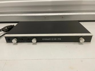 Crown D-75 2-Channel Stereo Power Amplifier Made in USA XLR 1/4 Inputs