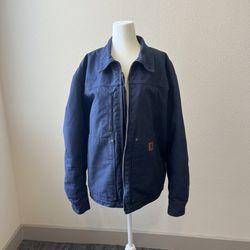 Vintage Carhartt Navy Work Jacket Quilt Lined 378-20 - Large