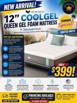 🛏️✨ NEW! 12” Queen Cooling Memory Foam Mattress ✨🛏️