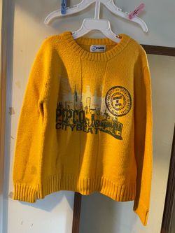 PEPCO Children's Bright Yellow City Skyline Print Knitwear (Size 130) • Color: Bright Yellow / Neon Yellow • Size: 130/85 (Suitable for children with 