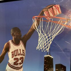 Vintage Framed 1990 The Coca Cola Company Michael Jordan Poster 