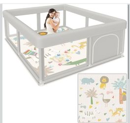 Baby Playpen 50x50 Inch Baby Playpen with Mat