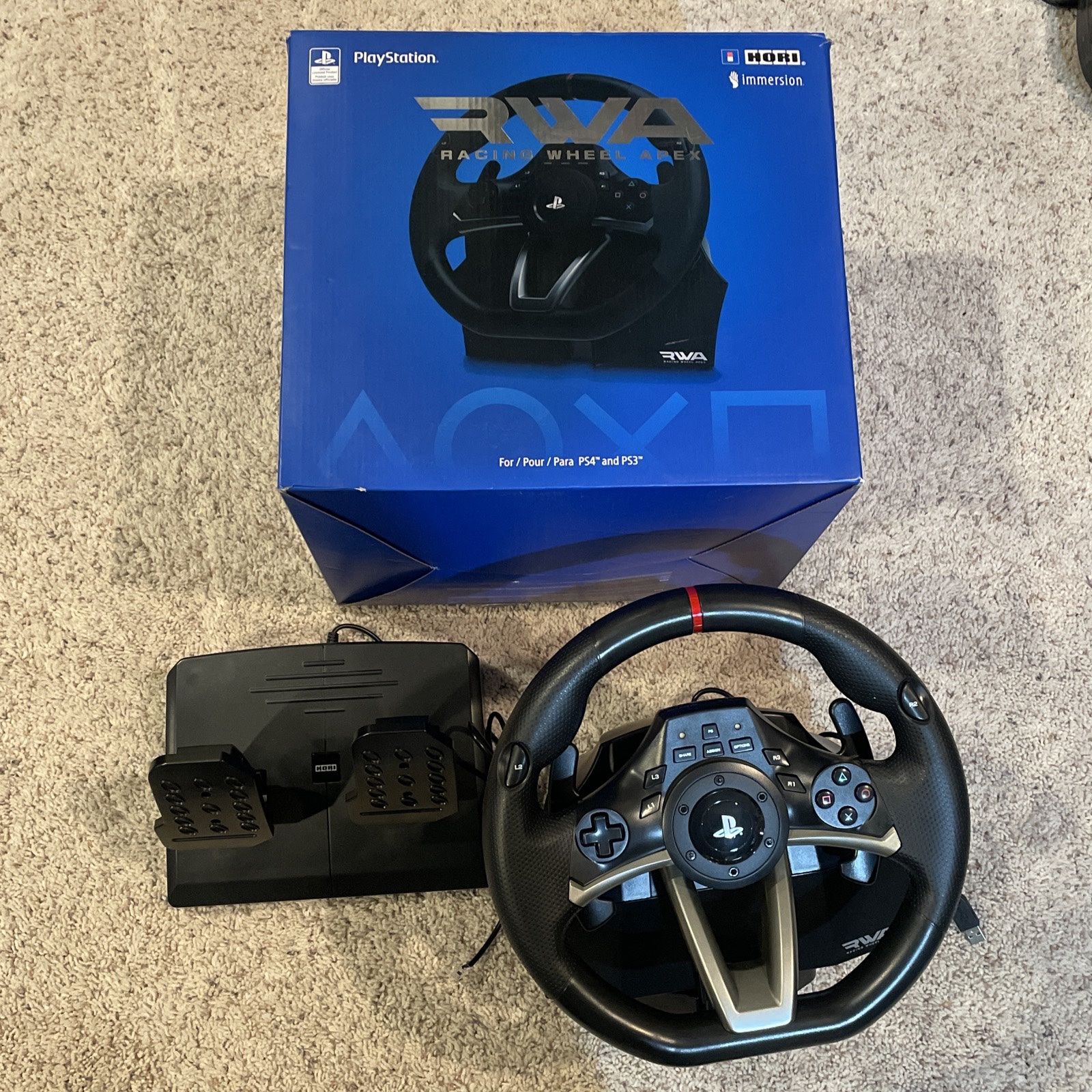 HORI Racing Wheel Apex & Pedals for PlayStation 4/3 and PC With 