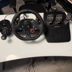 Logitech G29 Driving Force Racing Wheel and Pedals, Force Feedback, Real Leather + Logitech G Drivin