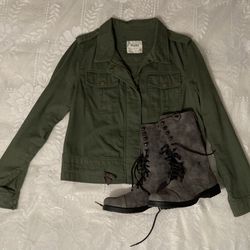 mudd military style jacket & dollhouse combat boots bundle