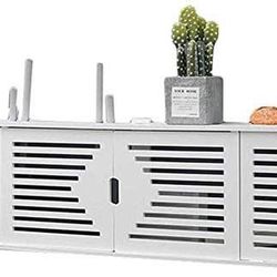 Hoernflk Large Wireless Router Rack Living Room Wall-Mounted WiFi Storage Box