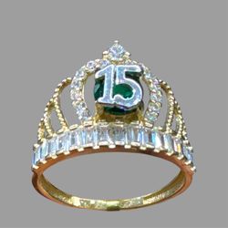 ANILLO XV AÑOS ORO 14K