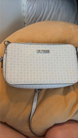 Guess White Monogram Crossbody Bag