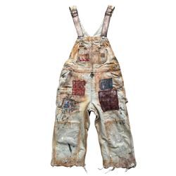 Vintage Carhartt Double Knee Patched Up Overalls Size 2
