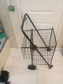 XL Folding Wire Shopping Cart with swivel Wheels