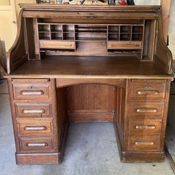 Vintage antique Roll Top Desk Wood